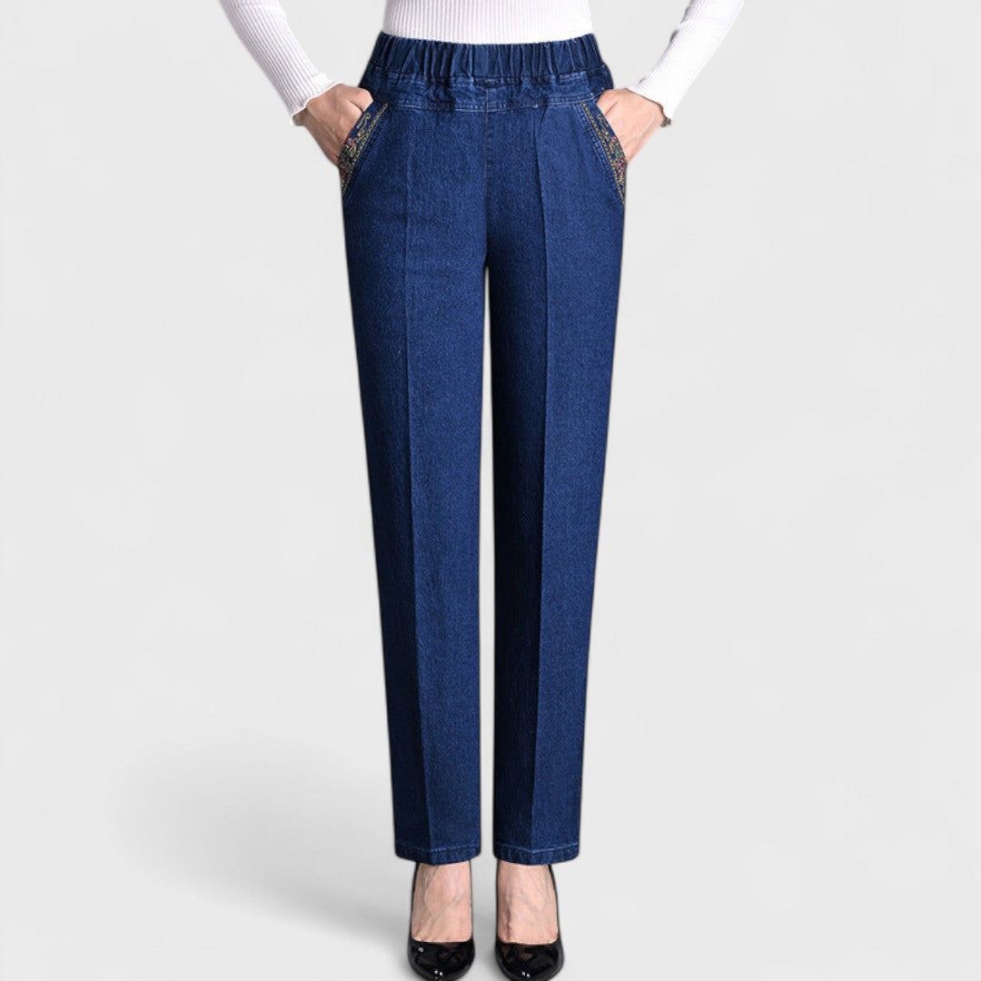 Griselia™ - Women's Elastic-Waist Jeans with Side Pockets