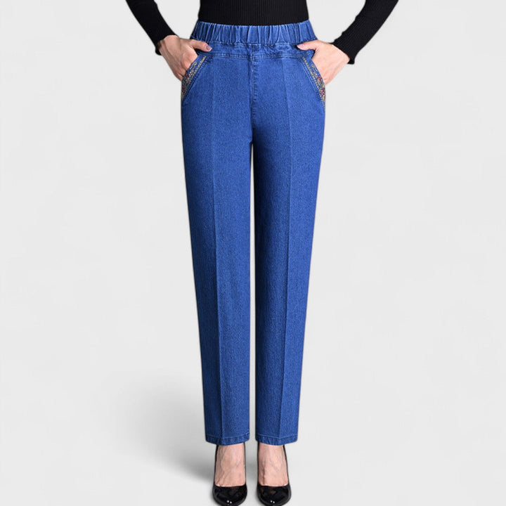 Griselia™ - Women's Elastic-Waist Jeans with Side Pockets