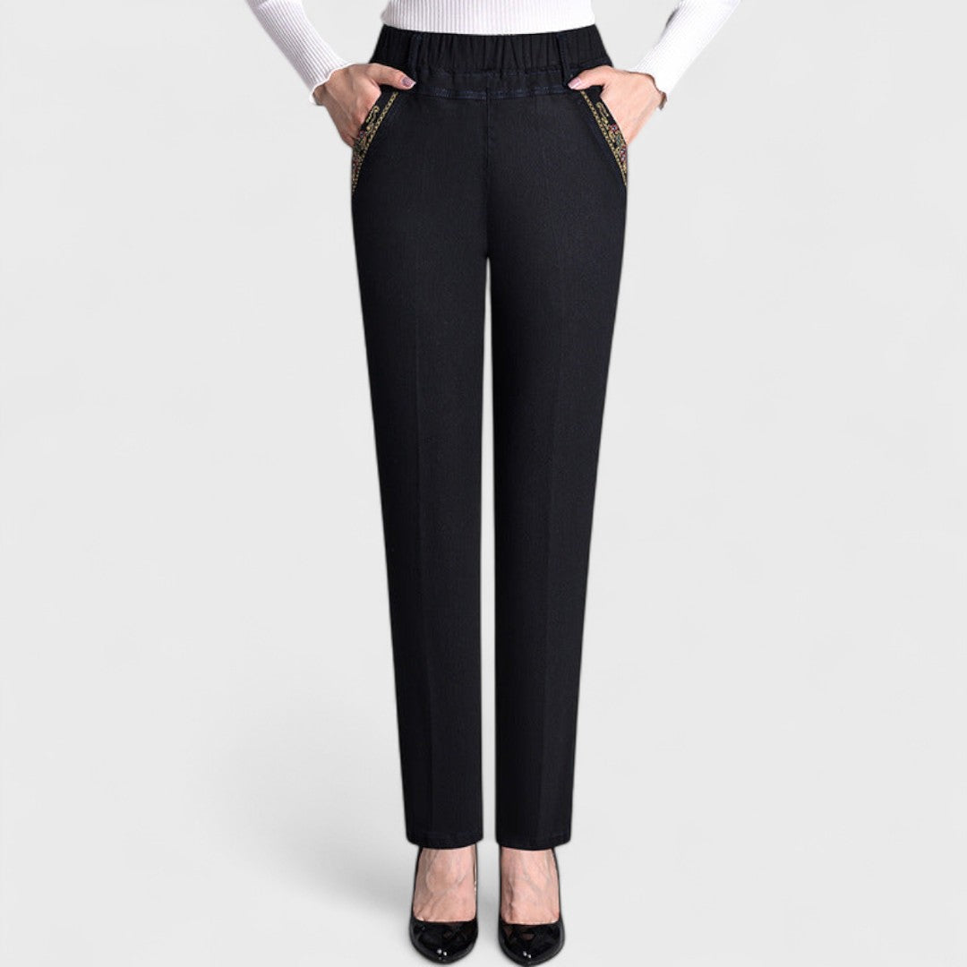 Griselia™ - Women's Elastic-Waist Jeans with Side Pockets