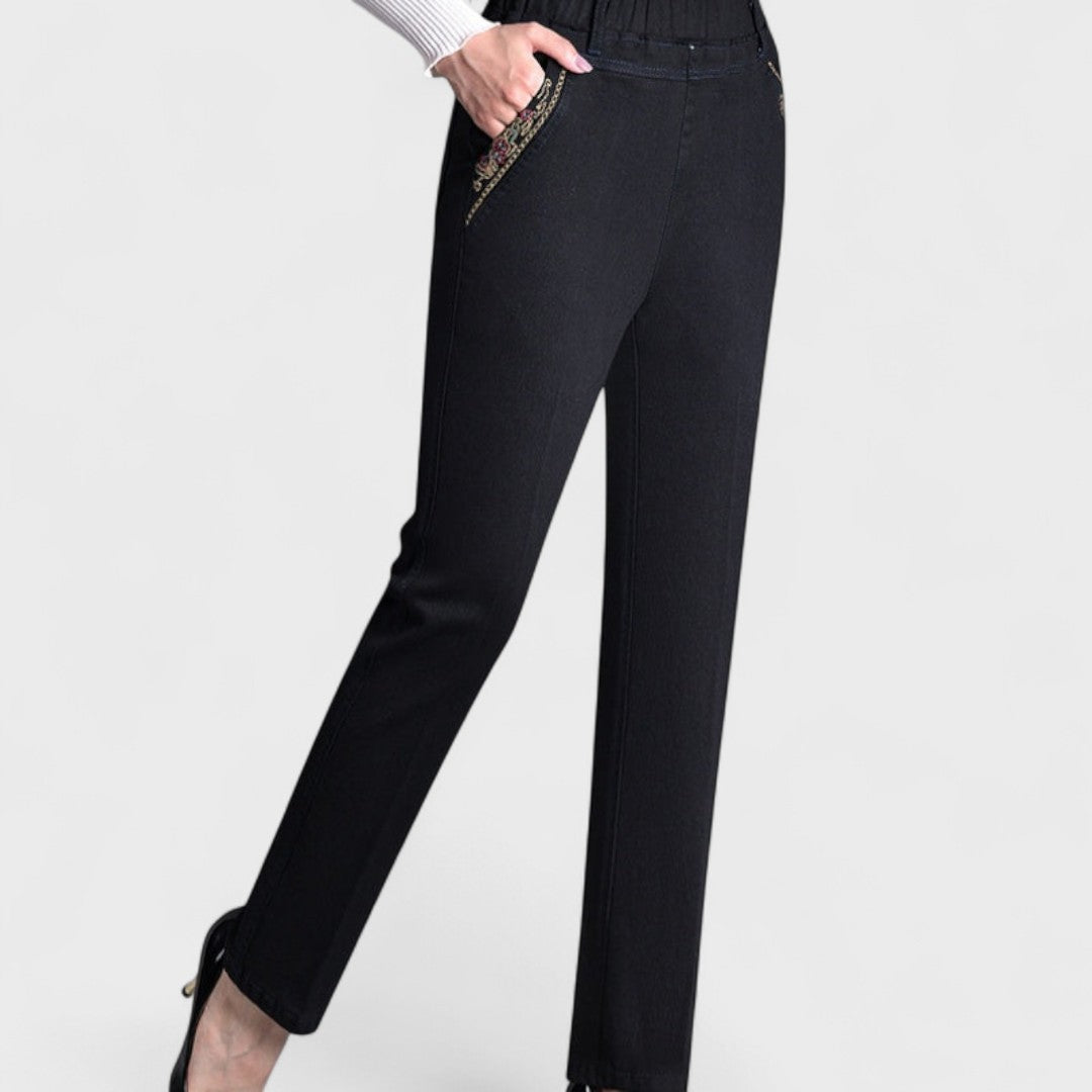 Griselia™ - Women's Elastic-Waist Jeans with Side Pockets