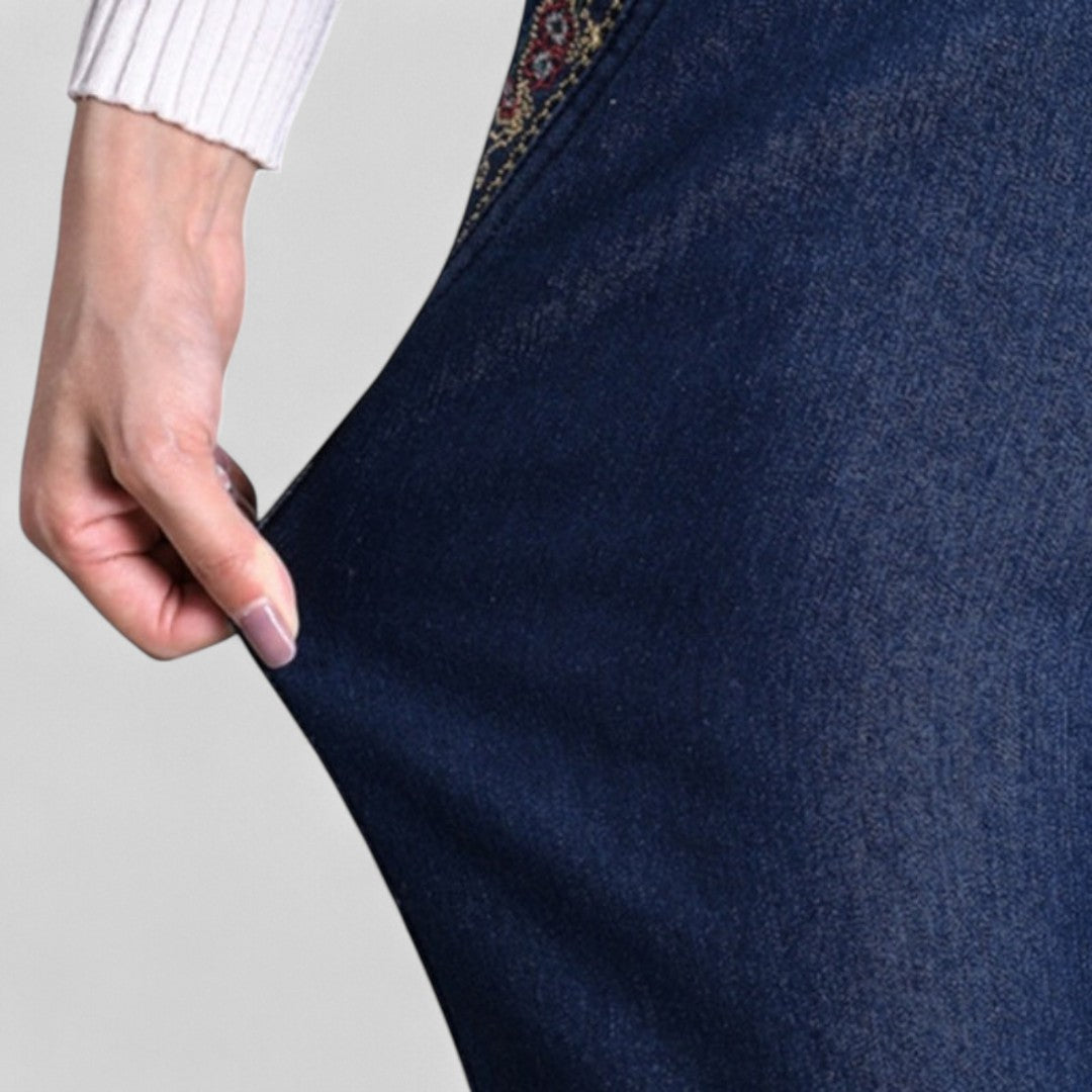 Griselia™ - Women's Elastic-Waist Jeans with Side Pockets