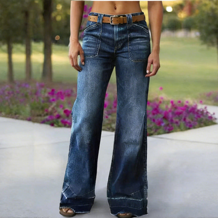 Aurevia - Women's Vintage-Style Wide-Leg Jeans
