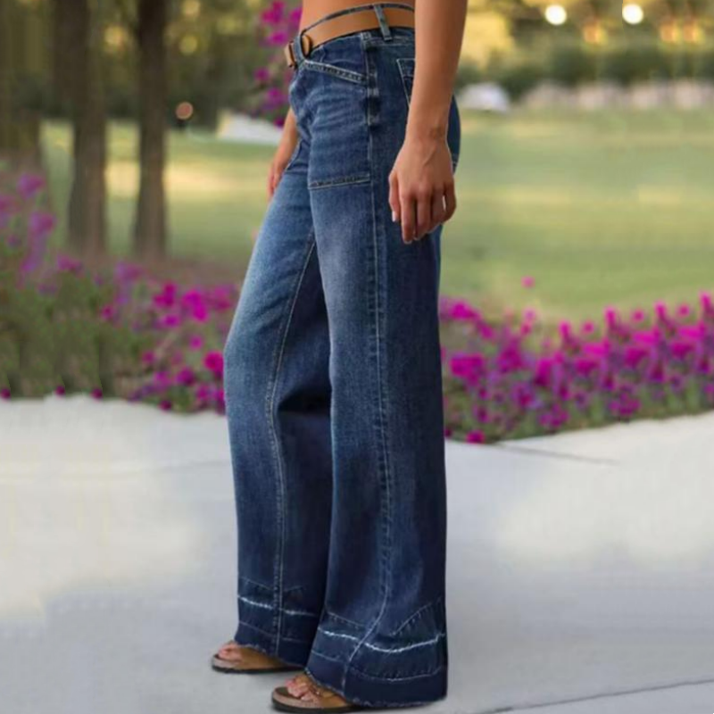 Aurevia - Women's Vintage-Style Wide-Leg Jeans