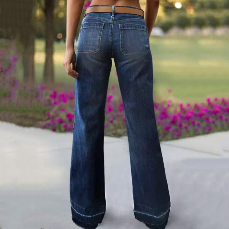 Aurevia - Women's Vintage-Style Wide-Leg Jeans