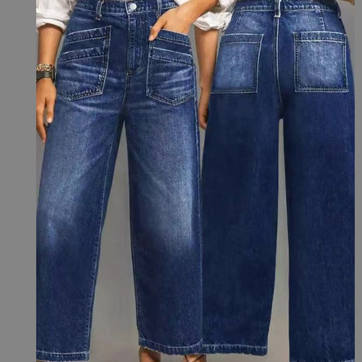Rexelle - Women's High-Waist Wide-Leg Denim Jeans with Modern Comfort