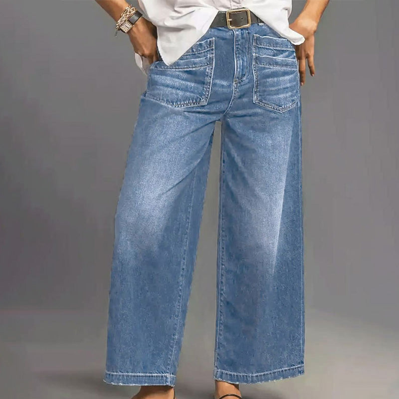 Rexelle - Women's High-Waist Wide-Leg Denim Jeans with Modern Comfort