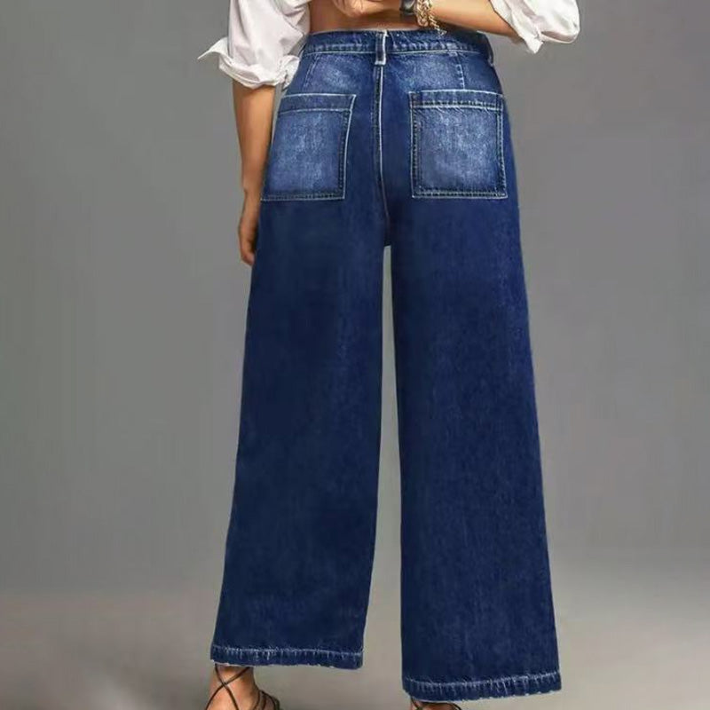 Rexelle - Women's High-Waist Wide-Leg Denim Jeans with Modern Comfort