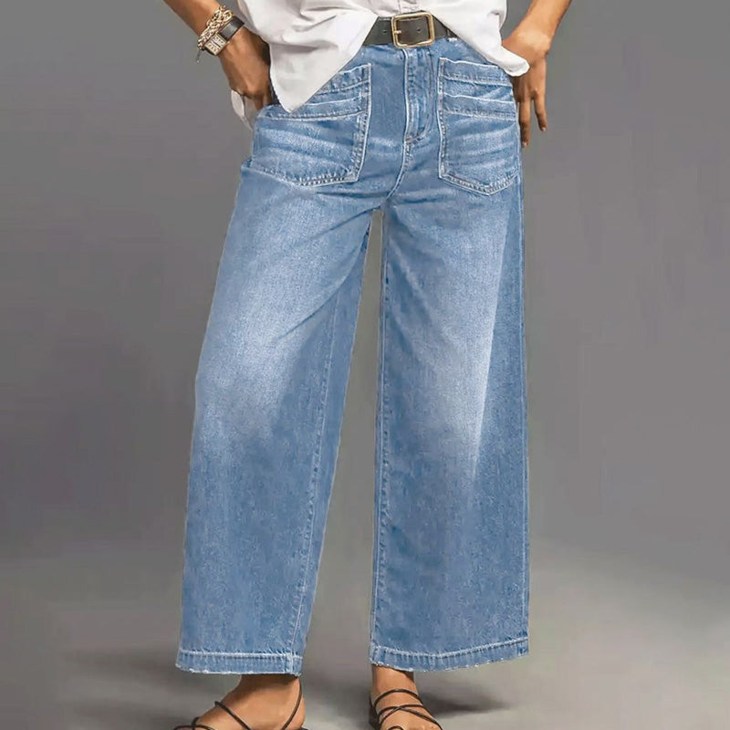 Rexelle - Women's High-Waist Wide-Leg Denim Jeans with Modern Comfort