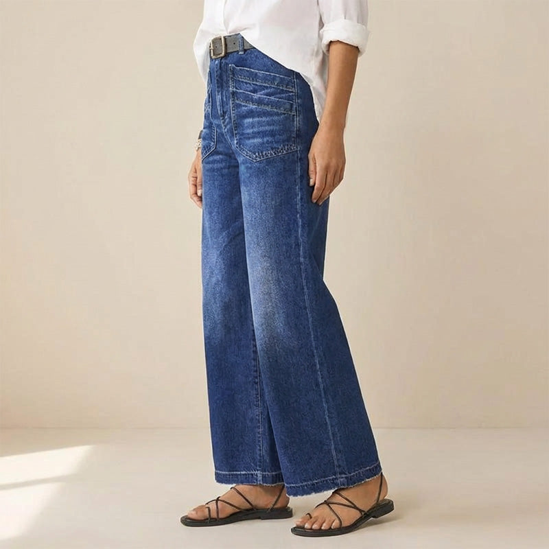 Rexelle - Women's High-Waist Wide-Leg Denim Jeans with Modern Comfort