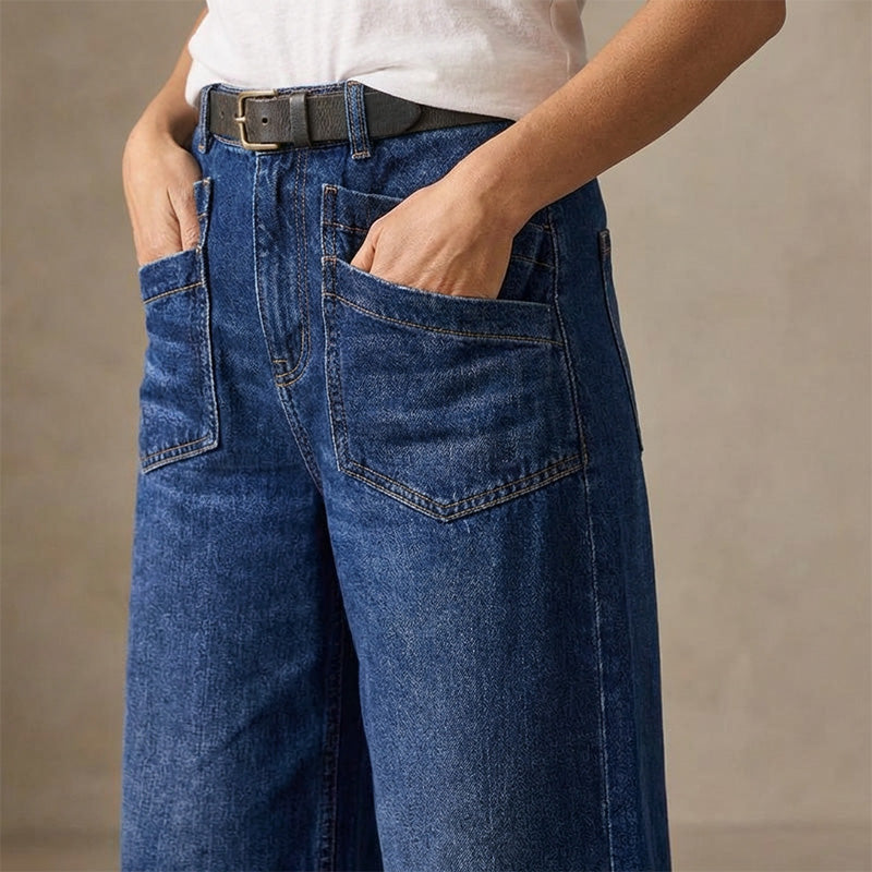 Rexelle - Women's High-Waist Wide-Leg Denim Jeans with Modern Comfort